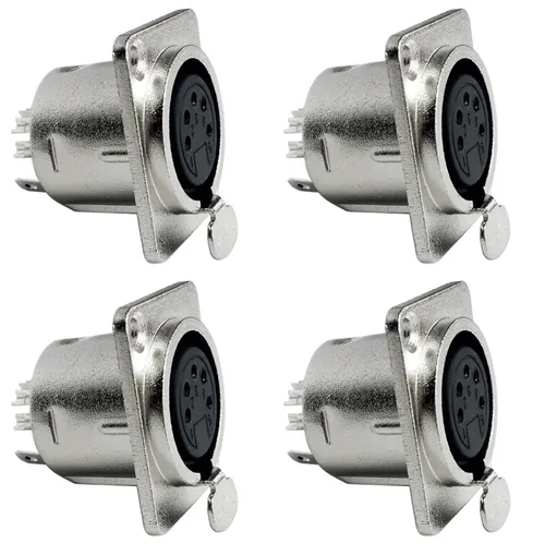 Vista 3 de CESS Panel de conector hembra XLR de 5 pines/montaje en chasis (paquete de 4)