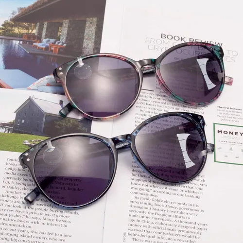 Vista 6 de Amorays Lentes de sol progresivos de lectura multienfoque para mujer, protección UV, parte superior multifocal, lectores solares trifocales