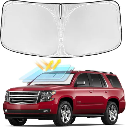 Vista 185 de Parasol para parabrisas de 4 capas, ajuste personalizad, tela 240T, plegable, bloquea los rayos ultravioletas, accesorios de automóvil