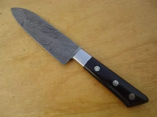 Vista 4 de Cuchillo Damasco hecho a mano de 8 a 13.0 in, cuchillo de chef con mango de cuerno de búfalo, juego de 6