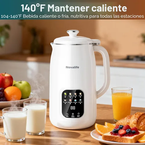 Vista 5 de Máquina para fabricar leche de nuez 8 en 1, licuadora automática de leche de soja de 40 onzas, leche de soja casera, leche de almendras, leche