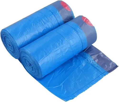 Bolsa de basura pequeña de 5 galones, bolsa de basura con cordón azul, 110 unidades