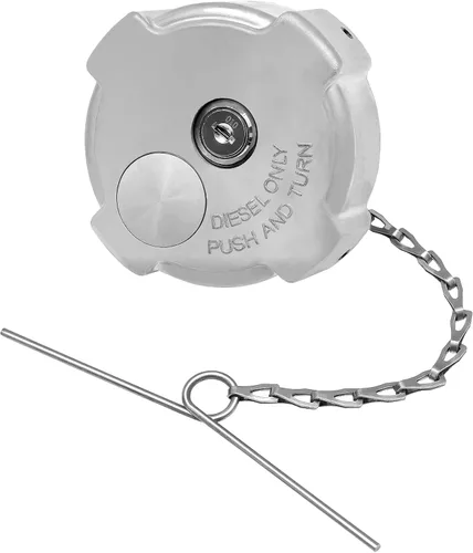 Vista 9 de Tapa de combustible de bloqueo, compatible con camiones semi Peterbilt 1972-2017 330 a 587, tapa de tanque de combustible de aluminio estilo palanca