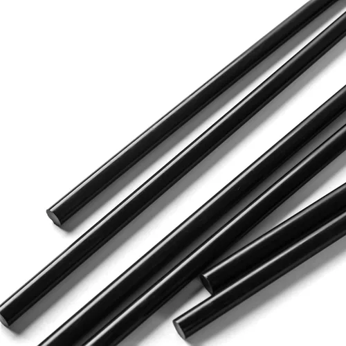 Vista 4 de Varilla redonda de plástico de copolímero de acetal de 6 mm de diámetro, 20 cm de longitud - Color negro - Paquete de 6 (6mm×20cm, 6)