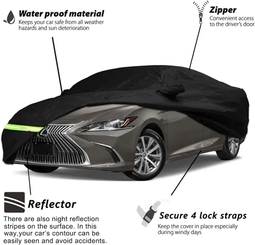 Vista 2 de YIXIN Funda impermeable para automóvil Lexus ES ES300 ES330 ES350 ES300 ES300h 2012-2026, ajuste personalizado, correa 100% impermeable a prueba
