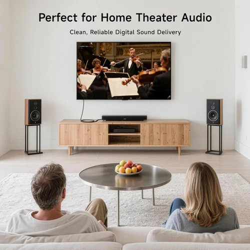 Vista 6 de Cable Matters Cable de audio óptico corto premium de 3 pies (cable óptico Toslink para barra de sonido, cable digital S/PDIF) – Ideal para audio