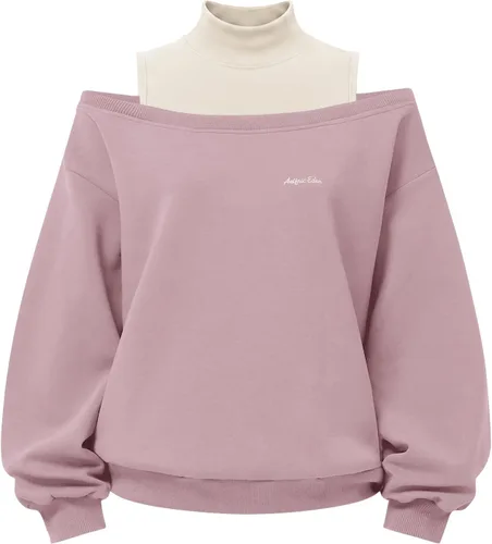 Vista 16 de Aelfric Eden Sudadera de cuello alto falso con hombros descubiertos para Rosa polvoriento