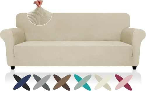 Vista 10 de ZNSAYOTX Funda súper elástica para silla (30"-47"), nuevas fundas de silla a rayas para sala de estar, aptas para perros y mascotas, protector