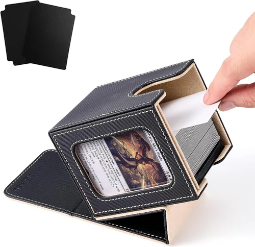 Vista 30 de Venssu MTG Caja de Mazo con Pantalla de Commander, Estuche de Mazo de Cartas Angel que Cabe 100 Cartas con Doble Funda, Caja de Almacenamiento
