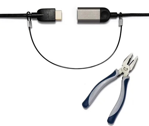 Bloqueo de cable resistente: un kit de anclaje de cable inoxidable premontado resistente a manipulaciones para computadoras, adaptadores y dongles -