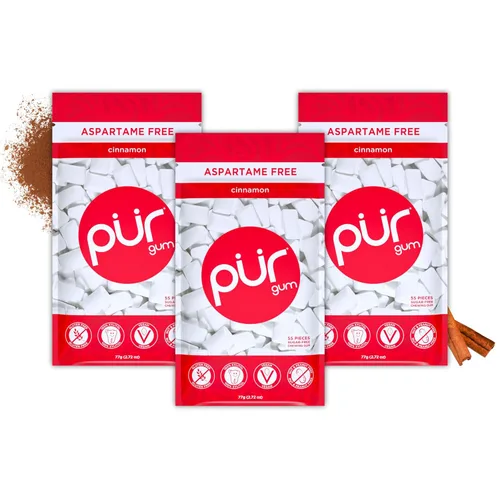 Vista 29 de PUR Gum Chicle sin Aspartame 100% Xilitol Chicle con sabor natural a menta verde, 55 piezas (Paquete de 1)