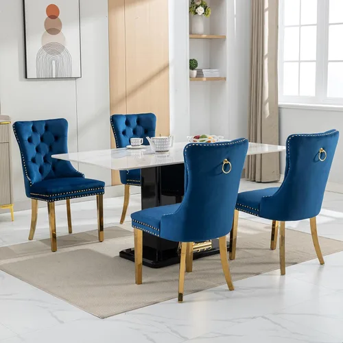 Vista 66 de ODUSE-DAILY - Juego de 2 sillas de cocina y comedor de terciopelo beige, con capitoné, tapizadas en terciopelo, estructura de madera maciza
