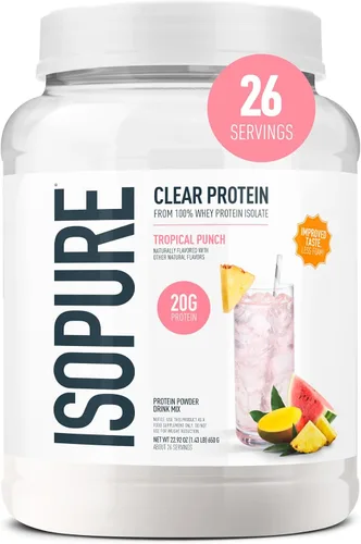 Vista 15 de Isopure - polvo de proteína de suero de leche con sabor a fruta ligera refrescante
