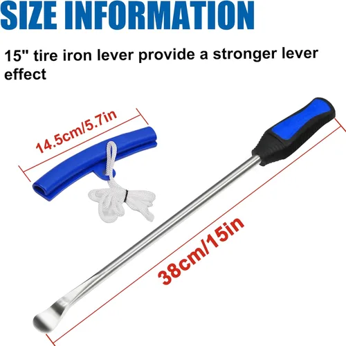 Vista 6 de Cucharas para neumáticos, herramientas de cambio de neumáticos para motocicleta, juego de hierro, palancas de cuchara de neumáticos de acero