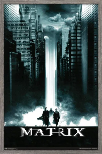 Trends International The Matrix - Póster de pared de arte clave, 14.725 x 22.375 pulgadas, versión enmarcada de madera de granero Versión enmarcada