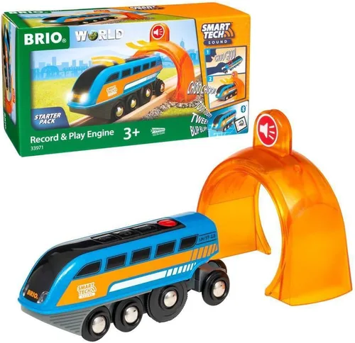 BRIO 33971 Smart Tech Sound Record & Play Engine - Tren de juguete de madera interactivo para niños | Perfecto para niños a partir de 3 años |