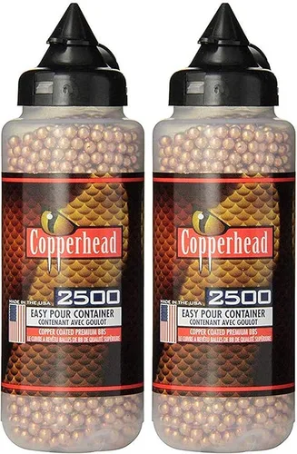 Munición de pistola de aire comprimido: Copperhead BB's- 2500 CT. Recubierto de cobre 2 paquetes de 2500