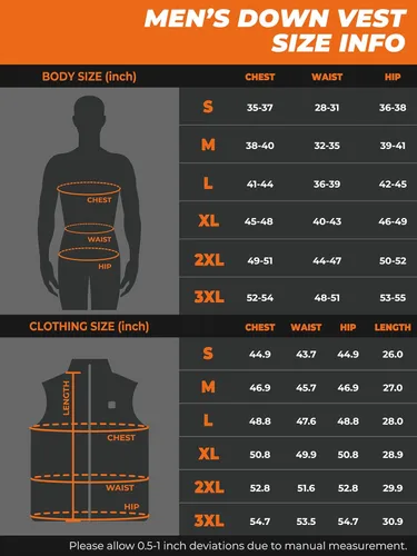 Vista 7 de ORORO Upgraded Battery Men's Heated Vest with 90% Down and Detachable Hood, Lightweight Heated Down Vest with Battery Pack