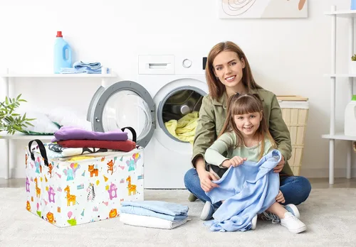 Vista 5 de Cesta Rectangular de Regalo, Cesta de Almacenamiento para Guardería, Cesto de Ropa Sucia, Caja de Almacenamiento y Contenedores para Ropa del Hogar