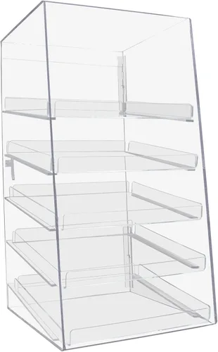 Acrílico Pastelería Panadería Donut Bagels Cookie Display Case w/5 bandejas
