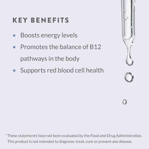 Vista 6 de Holistic Health Adenosyl B12 Vitaminas líquidas Mega Drops, Vitamina B12 gotas para una mayor absorción oral, suplementos energéticos para máxima