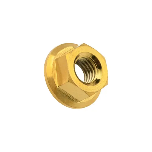 Vista 3 de Titanium DIN6923 M5 M6 M8 M10 M12 M14 M16 - Juego de 6 tuercas hexagonales (paso M8, 0.069 pulgadas, dorado)