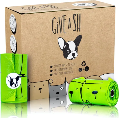 Vista 9 de Bolsas compostables para excremento de perro certificadas al 100% para el hogar - 10% para caridad - Cumple con ASTM D6400 y EN 13432 - 120 bolsas