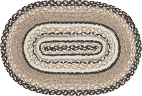 Vista 7 de VHC Brands Sawyer Mill, Dining Table Placemat, Braided Jute, Oval, Charcoal Creme, 10x15, 8 Pack 8 Pack
