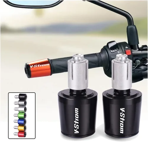 Vista 5 de CNC Motorcycle Accessories 22MM Handlebar Grips Handle Bar Cap End Plugs for Suzuki DL650 V-Strom 650 Vstrom 2004-2022 2021 2020 (Color : Black)