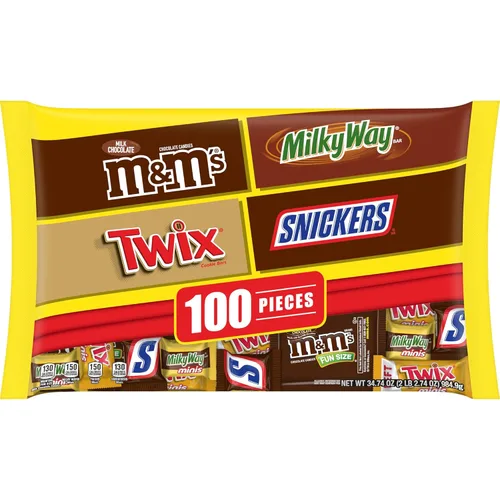 Mars, Chocolate Favorites Halloween Bars Candy Variety Mix 100 unidades, 34.74 onzas