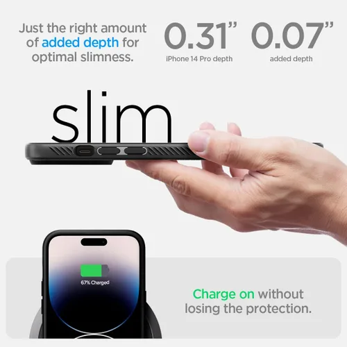 Vista 6 de Spigen Liquid Air - Funda diseñada para iPhone 14 Pro (2022) [protección de grado militar], color negro mate