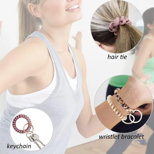 Vista 3 de BIHRTC Llavero Brazalete Elástico Pulsera de Muñeca
