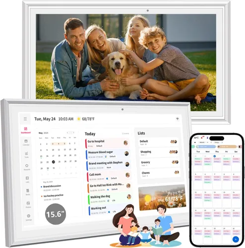 Calendario digital familiar con pantalla táctil de 15,6 pulgadas