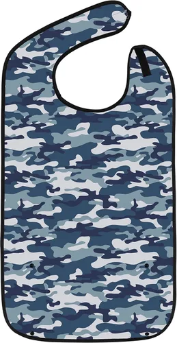 Vista 11 de Adult Bibs for Eating: Reusable with Crumb Catcher Pocket - For Men and Women Paquete de 3 (variedad) - Estilos americanos