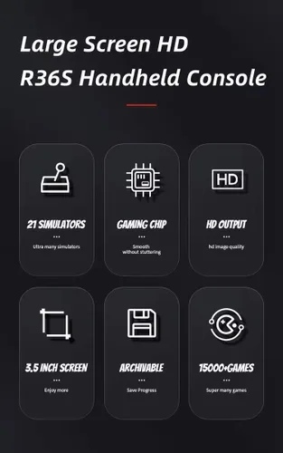 Vista 5 de Handheld Game Console,3.5-Inch IPS Screen Retro Gaming Console,15000 Classic Games, 3500mAh,20＋Mainstream Emulator,Built-in 64GB TF Card, Support