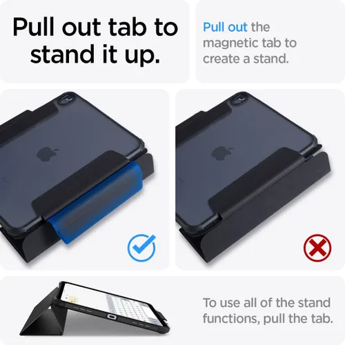 Vista 4 de Spigen Funda para iPad 10.2, iPad de 9ª/8ª/7ª generación (2021/2020/2019), Ultra Hybrid Pro con parte trasera transparente y soporte para lápices