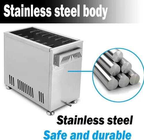 Vista 9 de Freidora de maíz para perros con queso comercial, máquina para hacer palitos de perritos calientes, freidoras de gas LPG para cocina, restaurante