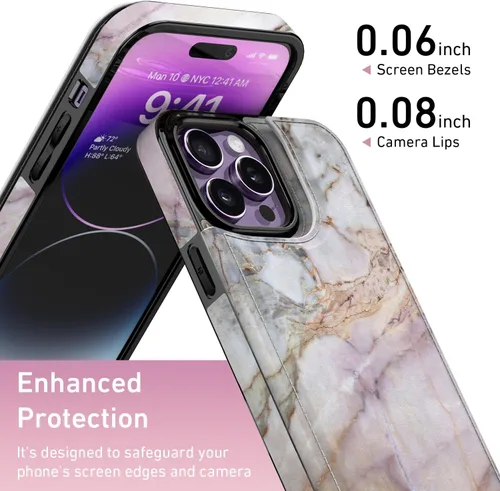 Vista 266 de LETO para iPhone 15 Pro Funda tipo cartera - Tapa tipo folio con patada - Diseños de moda - Tarjetero - Funda protectora para mujeres y niñas - 6.1