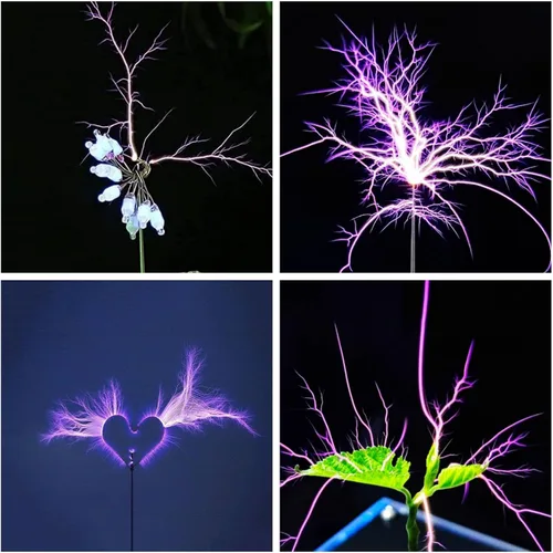 Vista 4 de Kit de Bobina de Tesla de Estado Sólido Bluetooth Musica 10 Cm Bobina de Tesla de Estado Sólido Kit Bobina de Rayo Artificial Tactil Energía