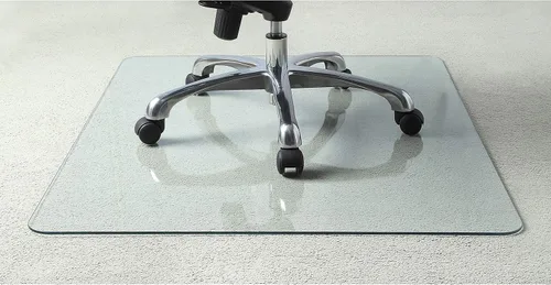 Lorell Alfombrilla de vidrio templado para silla, 44 pulgadas de ancho x 50 pulgadas de profundidad x 0.25 pulgadas de grosor, transparente, 1 unidad