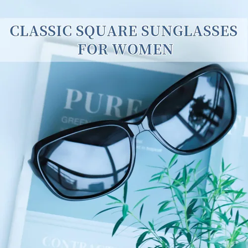 Vista 3 de SIPHEW Gafas de sol polarizadas para mujer, gafas de sol cuadradas clásicas para mujer con protección UV