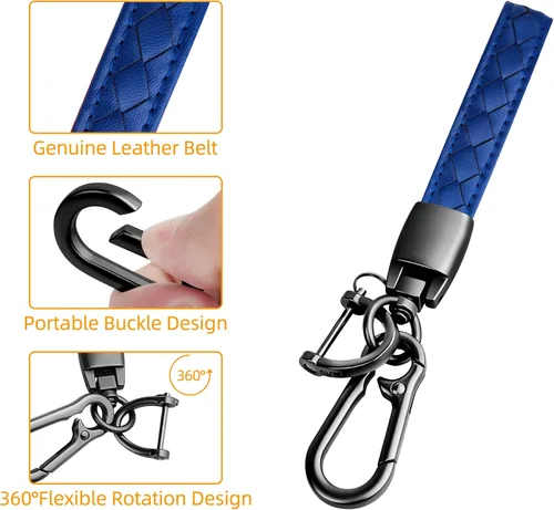 Vista 6 de Sindeda Compatible con Nissan Funda para Llavero con Llavero de Cuero, Funda de Carcasa de Llave de TPU Suave Compatible con Llave Remota
