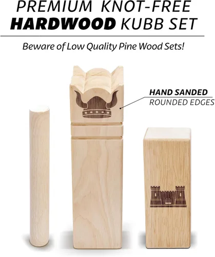 Vista 2 de GoSports Kubb Yard Game Set - Choose Regulation or Backyard - Kuub Viking Chess Outdoor Game