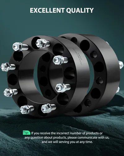 Vista 6 de SCITOO 4 espaciadores de rueda de 3 pulgadas, 8 x 6.5 de diámetro, pernos de 5.118 in 9/16-18 8 adaptadores de espaciadores de rueda aptos para Ford