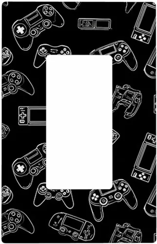 Vista 90 de Moslion Placa de pared basculante de mármol gris y marrón de 1 cuadrilla, arte de granito fluido, onda fluida, salida única, interruptor de luz