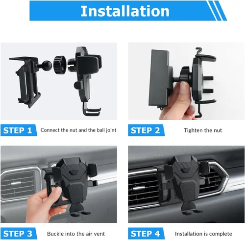 Vista 6 de Soporte de teléfono de coche para Mazda CX-5 accesorios 2023-2022, 2023, compatible con teléfonos inteligentes de 4.5-7.5 pulgadas, color negro