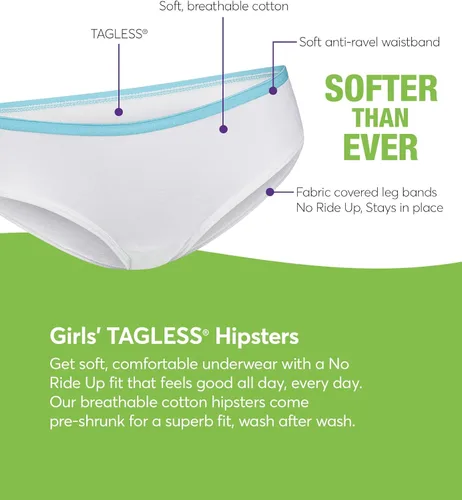 Vista 4 de Hanes - Calzones surtidos para niñas y niñas pequeñas