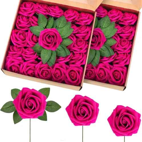 Vista 64 de Ramo de rosas artificiales de espuma artificial, 5 unidades, para boda, regalo de rosas falsas para mujeres, bricolaje, despedida de soltera Negro