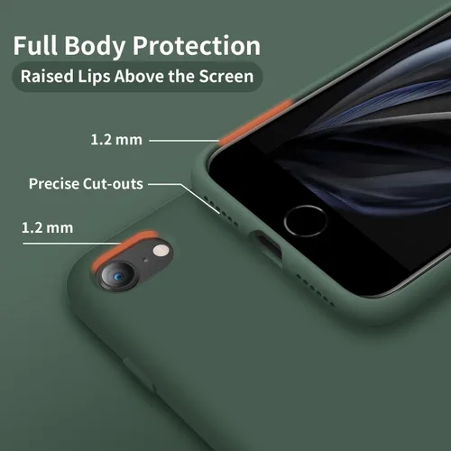 Vista 3 de Cordking Funda diseñada para iPhone SE 2022/2020, diseñada para iPhone 7 y 8, funda ultradelgada de silicona a prueba de golpes