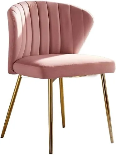 Vista 13 de Sillas de comedor, silla de terciopelo moderna con respaldo copetudo patas de metal para sala de estar, Sillas para comedor (negro)